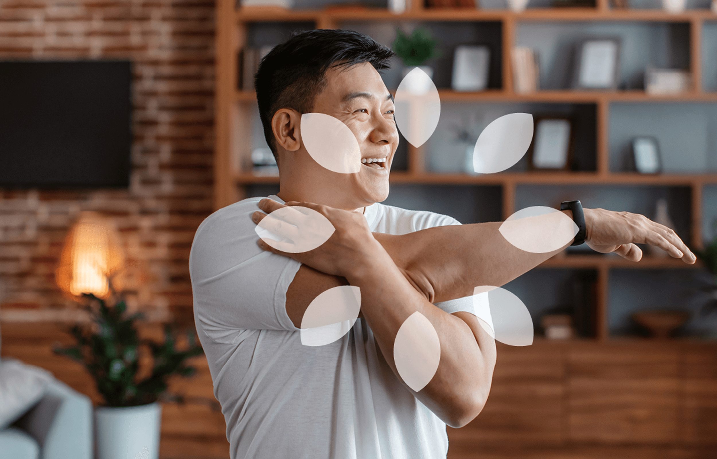 men stretches his arms